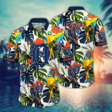 Detroit Tigers Parrot Paradise Hawaiian - Adult & Kids T-Shirts, Sweatshirts & Hoodies apparel design preview 1