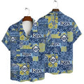 Tampa Bay Rays Blue Patchwork Hawaiian - Adult & Kids T-Shirts, Sweatshirts & Hoodies apparel design preview 1