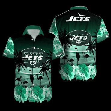 Personalized New York Jets Flamingo Paradise Hawaiian - Adult & Kids T-Shirts, Sweatshirts & Hoodies apparel design preview 1