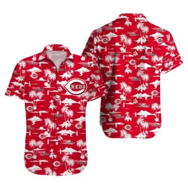 Cincinnati Reds Scenic Paradise Hawaiian - Adult & Kids T-Shirts, Sweatshirts & Hoodies apparel design preview 1