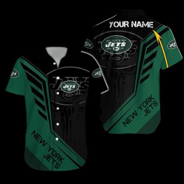 Personalized New York Jets Dynamic Stripe Hawaiian - Adult & Kids T-Shirts, Sweatshirts & Hoodies apparel design preview 1