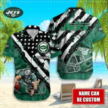 Personalized New York Jets Gridiron Glory Hawaiian - Adult & Kids T-Shirts, Sweatshirts & Hoodies apparel design preview 1