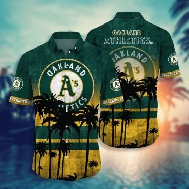 Oakland Athletics Sunset Palm Hawaiian - Adult & Kids T-Shirts, Sweatshirts & Hoodies apparel design preview 1