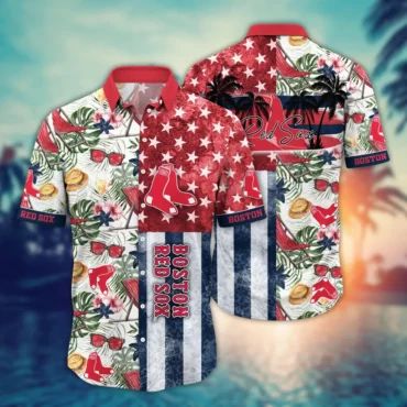 Boston Red Sox Summer Patchwork Tropical Hawaiian - Adult & Kids T-Shirts, Sweatshirts & Hoodies apparel design preview 1