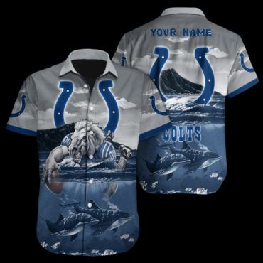Personalized Indianapolis Colts Sunlit Wave Hawaiian - Adult & Kids T-Shirts, Sweatshirts & Hoodies apparel design preview 1