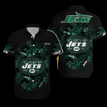 Personalized New York Jets Jungle Spirit Hawaiian - Adult & Kids T-Shirts, Sweatshirts & Hoodies apparel design preview 1