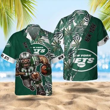 New York Jets Tropical Gridiron Hawaiian - Adult & Kids T-Shirts, Sweatshirts & Hoodies apparel design preview 1