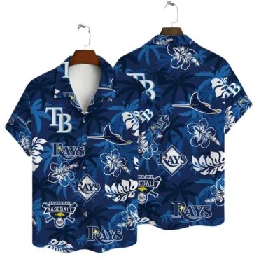 Tampa Bay Rays Blue Tropical Hawaiian - Adult & Kids T-Shirts, Sweatshirts & Hoodies apparel design preview 1