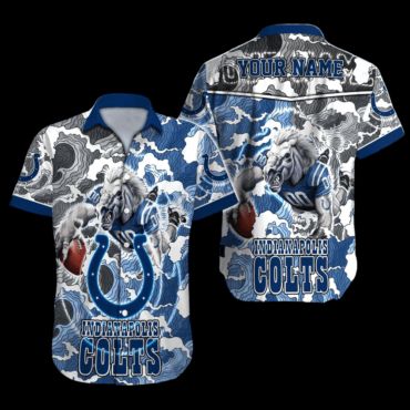 Personalized Indianapolis Colts Tropic Storm Hawaiian - Adult & Kids T-Shirts, Sweatshirts & Hoodies apparel design preview 1