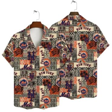 New York Mets Seaside Escape Hawaiian - Adult & Kids T-Shirts, Sweatshirts & Hoodies apparel design preview 1
