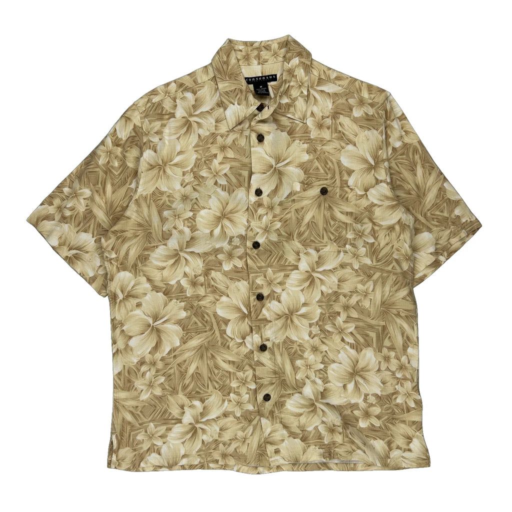 Consensus Floral Hawaiian Medium Beige Viscose - Adult & Kids T-Shirts, Sweatshirts & Hoodies apparel design preview 1