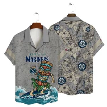 Seattle Mariners Wave Crest Hawaiian - Adult & Kids T-Shirts, Sweatshirts & Hoodies apparel design preview 1