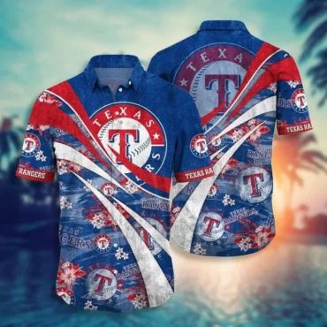 Texas Rangers Red Wave Hawaiian - Adult & Kids T-Shirts, Sweatshirts & Hoodies apparel design preview 1