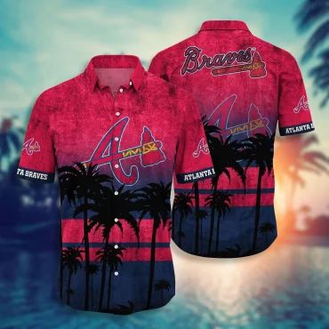 Atlanta Braves Tropical Horizon Hawaiian - Adult & Kids T-Shirts, Sweatshirts & Hoodies apparel design preview 1