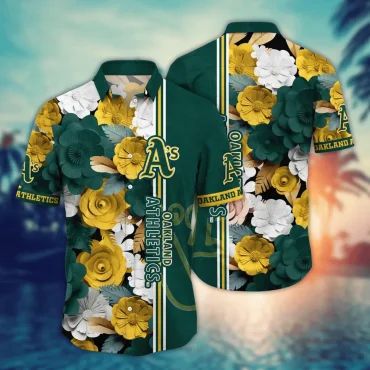 Oakland Athletics Bold Blossom Hawaiian - Adult & Kids T-Shirts, Sweatshirts & Hoodies apparel design preview 1