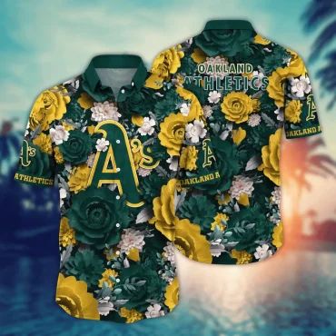 Oakland Athletics Golden Garden Hawaiian - Adult & Kids T-Shirts, Sweatshirts & Hoodies apparel design preview 1