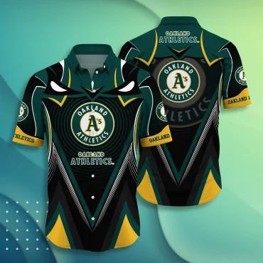 Oakland Athletics Vortex Chevron Hawaiian - Adult & Kids T-Shirts, Sweatshirts & Hoodies apparel design preview 1