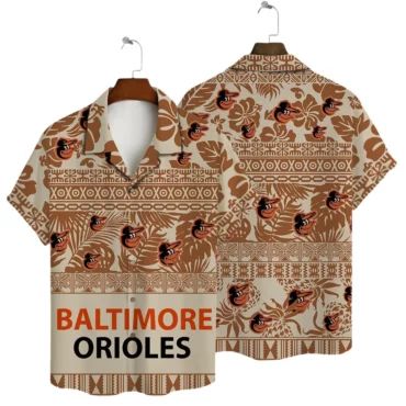 Baltimore Orioles Tribal Pattern Hawaiian - Adult & Kids T-Shirts, Sweatshirts & Hoodies apparel design preview 1