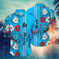 Miami Marlins Daisy Bloom Hawaiian - Adult & Kids T-Shirts, Sweatshirts & Hoodies apparel design preview 1