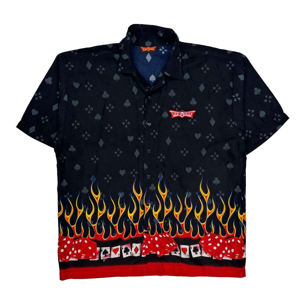 Y2K Unbranded Flame Graphic Hawaiian XL Black Cotton - Adult & Kids T-Shirts, Sweatshirts & Hoodies apparel design preview 1