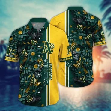 Oakland Athletics Golden Split Hawaiian - Adult & Kids T-Shirts, Sweatshirts & Hoodies apparel design preview 1