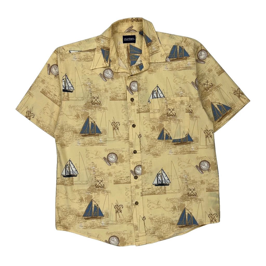 Puritan Graphic Hawaiian Large Beige Cotton - Adult & Kids T-Shirts, Sweatshirts & Hoodies apparel design preview 1