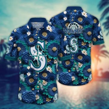 Seattle Mariners Palm Wave Hawaiian - Adult & Kids T-Shirts, Sweatshirts & Hoodies apparel design preview 1