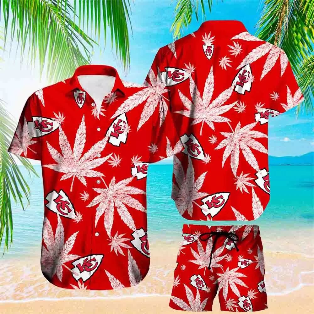 Kansas City Chiefs Hawaiian Bold Leaf Design 792778 - Adult & Kids T-Shirts, Sweatshirts & Hoodies apparel design preview 1