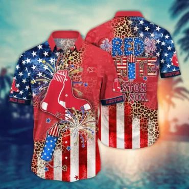 Boston Red Sox Leopard Stars Stripes Celebration - Adult & Kids T-Shirts, Sweatshirts & Hoodies apparel design preview 1
