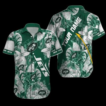 Personalized New York Jets Floral Paradise Hawaiian - Adult & Kids T-Shirts, Sweatshirts & Hoodies apparel design preview 1