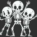 Dancing Skeleton Trio - Adult & Kids T-Shirts, Sweatshirts & Hoodies apparel design preview 1