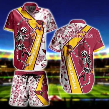 Arizona Cardinals Skeleton Victory Hawaiian - Adult & Kids T-Shirts, Sweatshirts & Hoodies apparel design preview 1