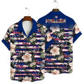 Philadelphia Phillies Floral Stripes Hawaiian - Adult & Kids T-Shirts, Sweatshirts & Hoodies apparel design preview 1