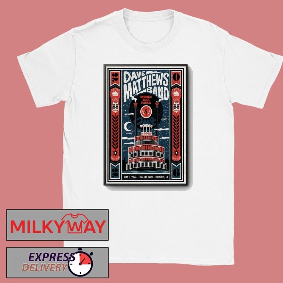 Dave Matthews Band May 3 2026 Tom Lee Park, Memphis - Adult & Kids T-Shirts, Sweatshirts & Hoodies apparel design preview 1