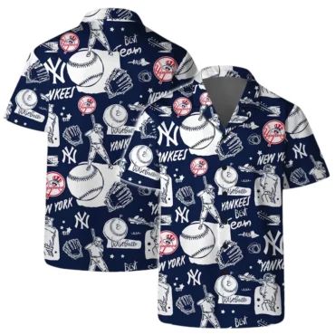 New York Yankees Baseball Sketch Hawaiian - Adult & Kids T-Shirts, Sweatshirts & Hoodies apparel design preview 1