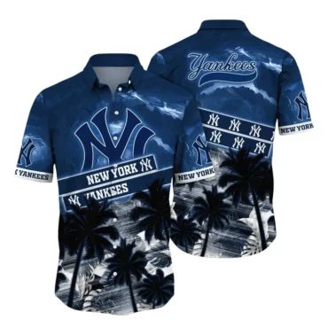 New York Yankees Thunderstorm Palms Hawaiian - Adult & Kids T-Shirts, Sweatshirts & Hoodies apparel design preview 1