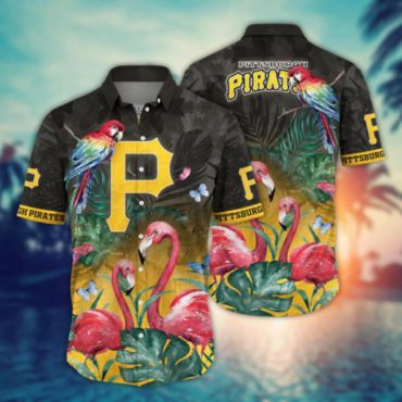 Pittsburgh Pirates Flamingo Paradise Hawaiian - Adult & Kids T-Shirts, Sweatshirts & Hoodies apparel design preview 1