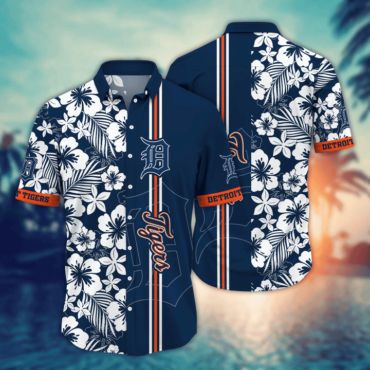 Detroit Tigers Classic Hibiscus Floral Hawaiian - Adult & Kids T-Shirts, Sweatshirts & Hoodies apparel design preview 1