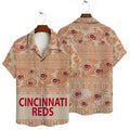 Cincinnati Reds Tribal Sunset Hawaiian - Adult & Kids T-Shirts, Sweatshirts & Hoodies apparel design preview 1
