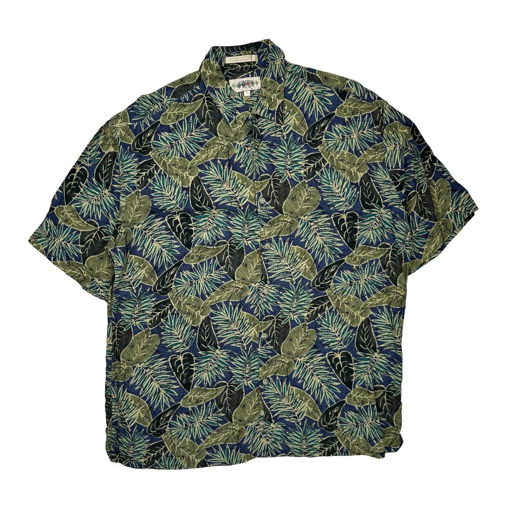 Campia Hawaiian Large Green Viscose - Adult & Kids T-Shirts, Sweatshirts & Hoodies apparel design preview 1