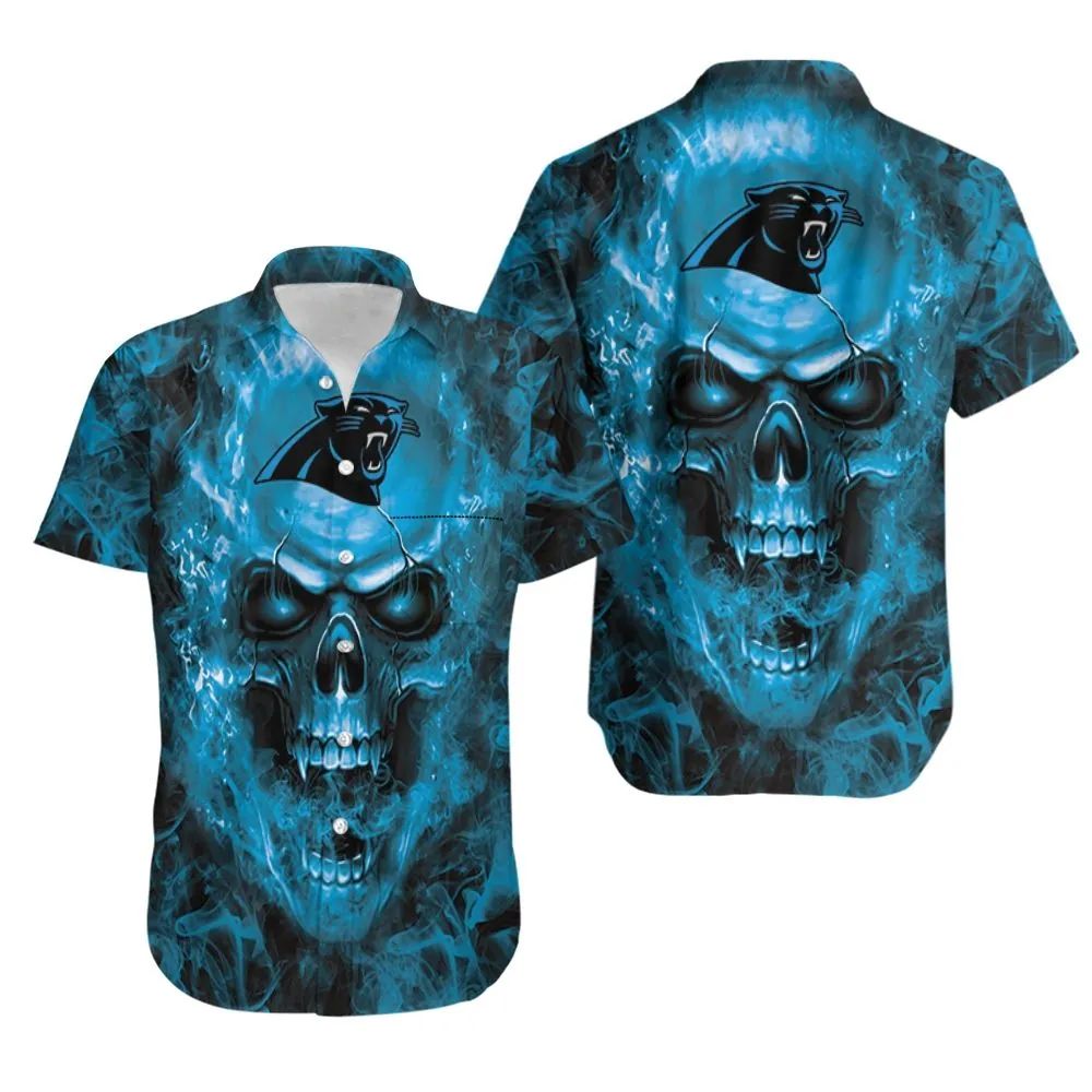 Carolina Panthers Hawaiian Skull Storm Design 492411 - Adult & Kids T-Shirts, Sweatshirts & Hoodies apparel design preview 1