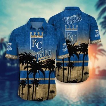 Kansas City Royals Sunset Palms Hawaiian - Adult & Kids T-Shirts, Sweatshirts & Hoodies apparel design preview 1
