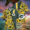 Green Bay Packers Tropical Hawaiian Sunset Design - Adult & Kids T-Shirts, Sweatshirts & Hoodies apparel design preview 1