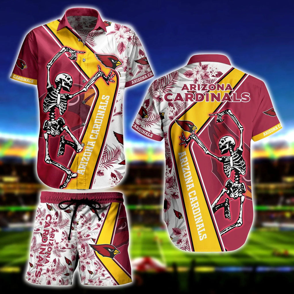 Arizona Cardinals Skeleton Hawaiian Victory Design - Adult & Kids T-Shirts, Sweatshirts & Hoodies apparel design preview 1