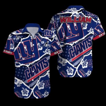 Personalized New York Giants Retro Floral Hawaiian - Adult & Kids T-Shirts, Sweatshirts & Hoodies apparel design preview 1