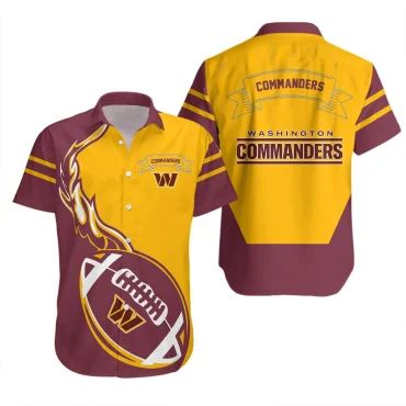Washington Commanders Gridiron Blaze Hawaiian - Adult & Kids T-Shirts, Sweatshirts & Hoodies apparel design preview 1
