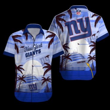 Personalized New York Giants Ocean Breeze Hawaiian - Adult & Kids T-Shirts, Sweatshirts & Hoodies apparel design preview 1