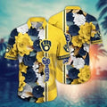Milwaukee Brewers Tropical Blossom Hawaiian - Adult & Kids T-Shirts, Sweatshirts & Hoodies apparel design preview 1
