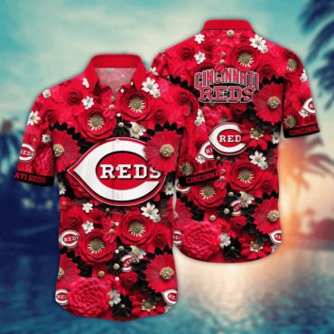 Cincinnati Reds Floral Extravaganza Hawaiian - Adult & Kids T-Shirts, Sweatshirts & Hoodies apparel design preview 1