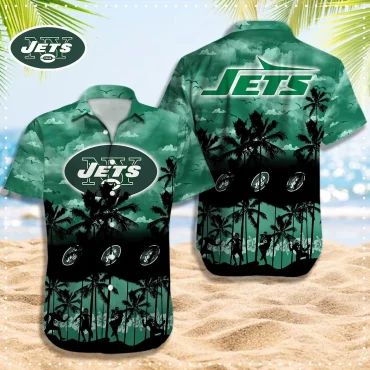 New York Jets Palm Paradise Hawaiian - Adult & Kids T-Shirts, Sweatshirts & Hoodies apparel design preview 1